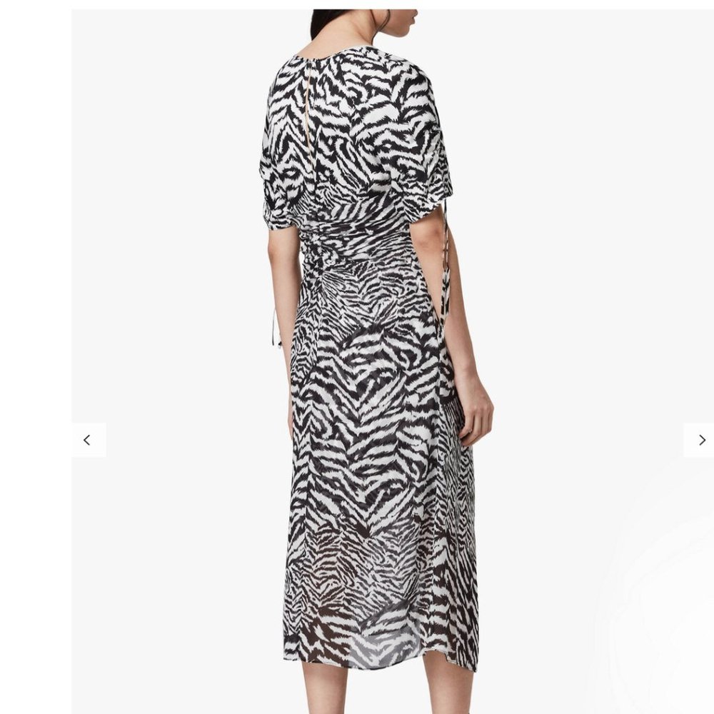 NWOT All Saints zebra print midi dress - Picture 4 of 6